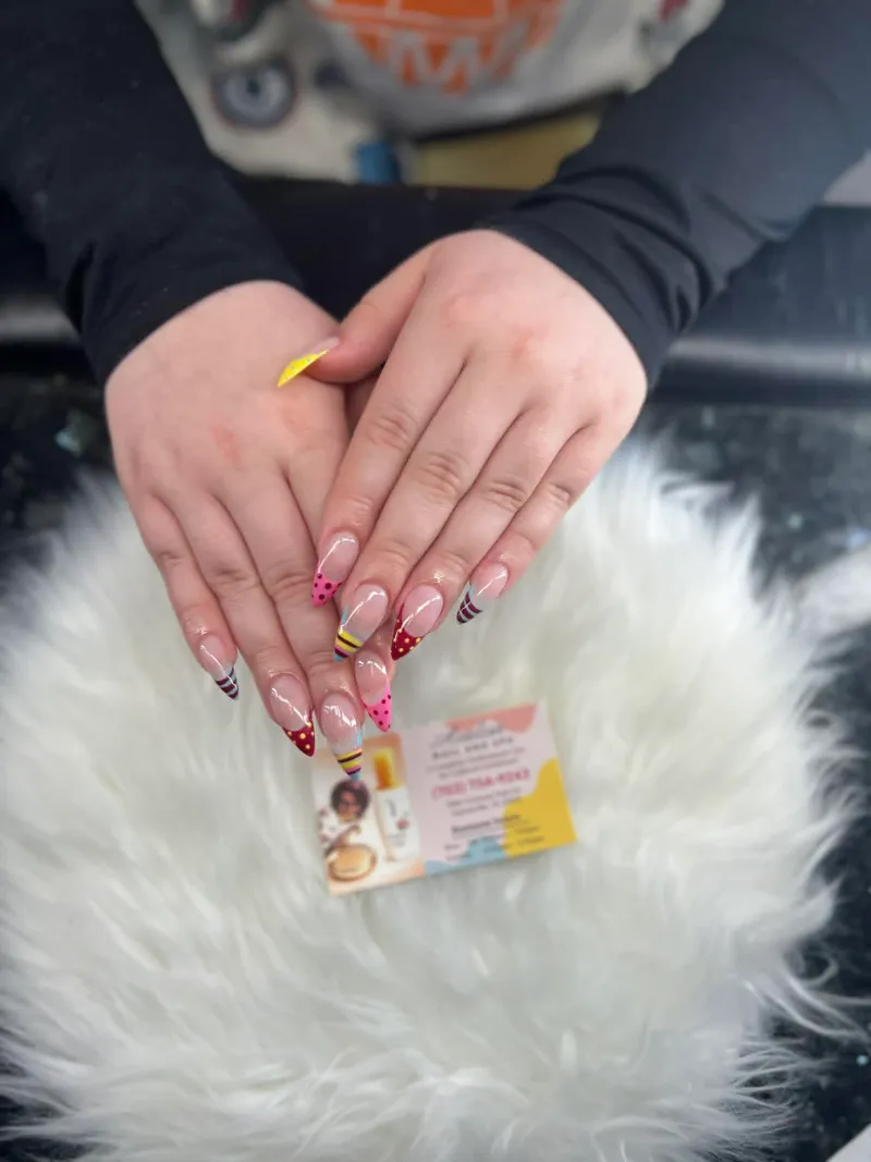 Pink nail art at Avalon Nail & Spa