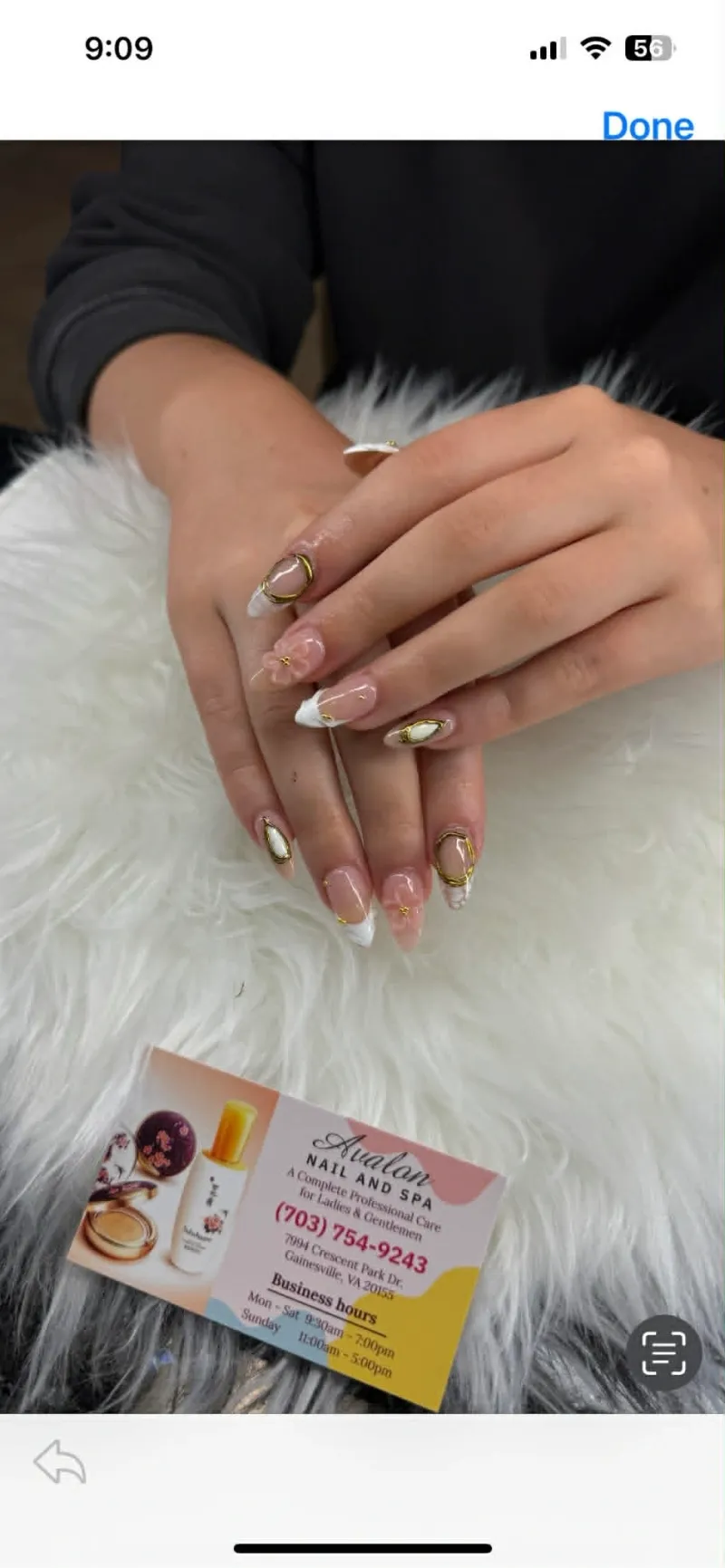A customer's manicure at Avalon Nail & Spa